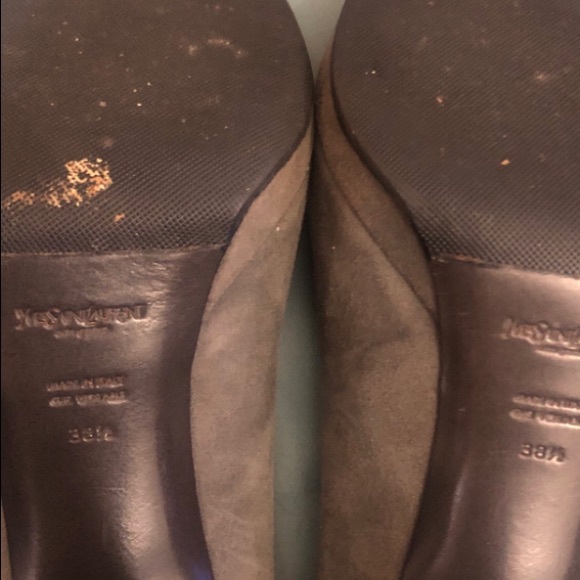 YSL Grey Suede Platform Pumps Size 38.5 - Picture 5 of 7